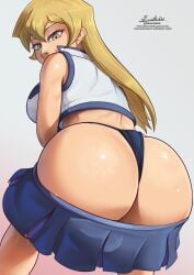 alexis_rhodes big_ass big_breasts big_butt blonde_hair blonde_hair color colored doktor_malefic long_hair looking_at_viewer looking_back sleeveless sleeveless_shirt thick thick_ass thick_thighs thighs yellow_eyes yu-gi-oh! yu-gi-oh!_gx