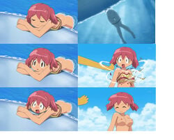 angol_mois blush hinata_natsumi keroro_gunsou nipples red_hair tagme torn_clothes water