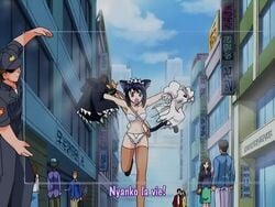 1girls :o animal_ears bandeau baseball_cap black_hair bra breasts cap cat_ears cat_tail choker city cleavage cloud faceless faceless_male female french_text glass guitar hat instrument lace-trimmed_panties lingerie maid maid_headdress multiple_males open_mouth outdoors panties running sanada screencap shoes short_hair shouting skirt sky solo speed_lines strap strapless_bra subtitled tail thighhighs ufo_princess_valkyrie ufo_ultramaiden_valkyrie underwear uniform white_bra white_panties