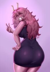 1girls adult_mina arms_up artist_name ashido_mina ashido_mina_time-skip ass ass_bigger_than_head ass_bigger_than_torso ass_focus ass_in_dress ass_of_the_gods big_ass boku_no_hero_academia boku_no_hero_academia_(finale) bubble_butt dress erusensei fat_ass female female_only gluteal_fold handbag horns huge_ass large_ass long_hair majestic_ass massive_ass milf mina_ashido mina_ashido_curvy_(meme) mina_ashido_time-skip my_hero_academia my_hero_academia_(finale) pink_hair pink_skin png post-timeskip rear_view solo thick_ass thick_thighs thunder_thighs wide_hips