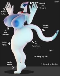 1girls 2025 3d 3d_(artwork) areolae artist_name big_breasts big_hands blue_nipples breasts_bigger_than_head evil_container evov1 high_quality high_resolution highres meme_reference nipples simple_background tagme tail thick_thighs tits_bigger_than_head two_tone_body yugia_(evov1)