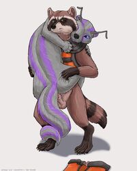 2015 anthro anthro_only guardians_of_the_galaxy mammal marvel nightstar_(character) penis raccoon rocket_raccoon sex skiltaire standing strega