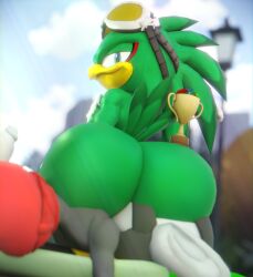 2boys 3d 3d_(artwork) ass big_ass big_butt bubble_ass bubble_butt doommusk facesitting gay jet_the_hawk lire_(doommusk) male male/male male_only penis sonic_(series) sonic_riders sonic_the_hedgehog_(series) trophy