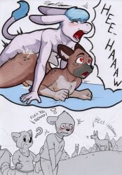 absurd_res aggretsuko ailurid anal anthro asinus blush bodily_fluids braying cum donkey duo equid equine female genital_fluids genitals haida_(aggretsuko) hi_res hyena male male/male male_penetrated male_penetrating male_penetrating_male mammal nipples nude penetration penile penile_penetration penis red_panda retsuko rotten_owl sanrio sex simple_background spotted_hyena tadano_(aggretsuko) traditional_media_(artwork) white_background