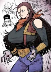ai_generated android_17 dragon_ball dragon_ball_gt mtf_crossgender rule_63 super_android_17