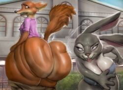 2020s 2025 ass ass_ripple big_ass big_ass_(male) big_breasts big_butt breasts bubble_ass bubble_butt butt_ripples canid canine canis clothing disney dumptruck_ass dumptruck_butt fox fox_ears fox_tail high_resolution highres hohohonse house huge_breasts hyper hyper_ass hyper_butt judy_hopps lagomorph meme meme_reference nick_wilde outdoors pants_down pants_pulled_down pink_shirt plump plump_ass plump_butt plump_thighs pulling_down_pants rabbit rabbit_ears rabbit_girl slapping_ass slapping_butt tagme thick_butt thick_thighs tounge_out wide_ass wide_hips wide_thighs zootopia zootopia_2
