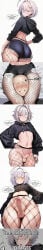 2boys ahoge ai_generated balls blush colored_eyelashes comic crossdressing crossdressing_male curvy_body curvy_figure curvy_hips curvy_thighs dolphin english english_dialogue english_text erect_cock erect_penis eyepatch femboy femboy_focus feminine_male fishnet fishnet_legwear fishnet_pantyhose fishnets gay gay_sex girly_clothing girly_hair hard_cock head_squeeze kazokel long_eyelashes male male/male male_focus male_only nude original original_character otoko_no_ko otokonoko penis pleasure_face red_eyes small_male small_penis smaller_male smug submissive submissive_male sweat text thick thick_hips thick_thighs thigh_squeeze thigh_squish thighs trap twink vanilla waifu white_eyelashes white_hair