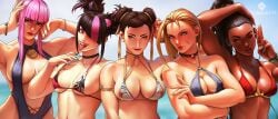 aurora azuma_yasuo azumaarts bikini butt_crack cammy_white capcom chun-li female juri_han kimberly_jackson manon_legrand night_sky street_fighter street_fighter_6