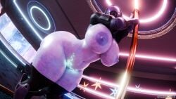 1girls 3d alien alien_girl big_ass big_breasts dat_ass guidugalle guimontag huge_ass huge_breasts mask masked_female mass_effect quarian stripper_pole tali'zorah_nar_rayya thick_ass thick_thighs