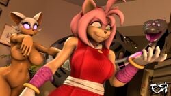 2024 3d 3d_(artwork) absurd_res ambiguous_gender amy_rose anthro bat big_breasts black_body breasts clothed clothed_anthro clothed_female clothing digital_media_(artwork) dress eulipotyphlan evil_grin female feral fur glowing glowing_eyes green_eyes grey_body group hedgehog hi_res hypnosis machine mammal mind_control multicolored_body nipples nude nude_anthro nude_female pink_body pink_eyes pink_fur pink_hair psikokinetic purple_body red_clothing red_dress reptile robot rouge_the_bat scalie sega smile sn-01_(psikokinetic) snake sonic_(series) sonic_the_hedgehog_(series) source_filmmaker_(artwork) story story_in_description trio white_hair wide_hips zombie_walk
