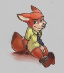 2015 anthro balls canine clothing disney fox fur furry looking_at_viewer male male_only mammal nick_wilde red_fur rinzy sheath solo zootopia