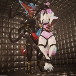 1:1 3d_(artwork) 4k absurd_res anal anal_sex animal_genitalia animal_penis anthro anthro_on_anthro balls biped black_body black_boots black_clothing black_footwear black_fur blender_(artwork) blender_cycles blue_body blue_fur blue_penis bondage boots calveyan canid canine canine_genitalia canine_penis canis claws clothed clothing depth_of_field digital_media_(artwork) dominant dragonplayer duo erection feet footwear fox fur genitals grey_body grey_fur hair hi_res hindpaw hybrid inside isaacjexo jex knot latex latex_clothing latex_skinsuit male male/male mammal multicolored_body nude open_mouth oral oral_penetration padded_room paws penetration penis pink_body pink_fur red_body red_fur reflection rexouium sex shoes skinsuit slim slim_anthro slim_male slim_sub smile standing submissive submissive_male tail tentacle tentacle_in_ass tentacle_in_mouth tentacle_in_penis tentacle_penetration tentacle_sex tight_clothing urethral urethral_penetration white_body white_fur