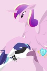 animal_genitalia blindfold choker collar cutie_mark equine friendship_is_magic horn hoverrover male mammal my_little_pony oral_penetration prince_tempo_(mlp) princess_cadance_(mlp) rule_63 shining_armor_(mlp) unicorn yaoi