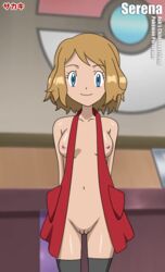 breasts happy human human_only nintendo pokemon pokemon_(anime) pokemon_xy pussy sakaki_(artist) serena_(pokemon) short_serena smile thighhighs uncensored