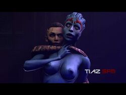 3d alien anal animated animated_gif asari bouncing_breasts breasts dickgirl female futanari gif hair intersex jack_(mass_effect) mass_effect mass_effect_2 mass_effect_3 nipples nude penis ponytail samara sex source_filmmaker tattoo tiaz-3dx tied_hair tiptoes