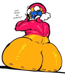 1girls 2d big_ass cellulite chica's_magic_rainbow chubby chunky five_nights_at_freddy's fnaf_world huge_ass nanodude78 rainbow small_breasts solo solo_female two-tone_body white_background