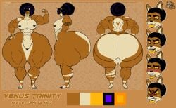 1boy 1male 2024 afro anthro artist_name ass big_ass bottom_heavy bottom_heavy_femboy character_sheet expressions femboy flexing_bicep furry giant_ass giant_hips giant_thighs gigantic_ass huge_ass huge_hips huge_thighs jacky_arts male male_only massive_ass muscular muscular_femboy muscular_male muscular_thighs nipples nude original pecs plump_lips reference_sheet solo thick_legs thick_lips thick_thighs thunder_thighs venus_(jacky_arts) venus_trinity wide_hips