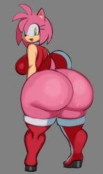 1girls amy_rose anthro ass big_ass breasts female female_only fiinel green_eyes hedgehog huge_ass large_ass looking_at_viewer looking_back pink_fur sonic_(series) sonic_the_hedgehog_(series) sweat sweaty_butt thick_thighs upskirt wide_hips