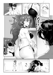 1boy 1girls ass bikini female huge_breasts kazuya_(kozun) male muscular_female oc panels