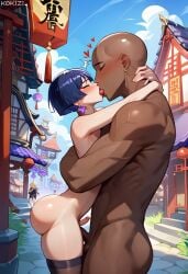 2boys ai_generated ass big_penis bubble_butt dark-skinned_male earrings exhibitionism femboy french_kiss gay genshin_impact kissing kokizi light-skinned_male liyue male nude outdoors penis public purple_eyes scaramouche_(genshin_impact) small_penis stockings testicles wanderer_(genshin_impact) yaoi