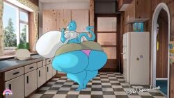 1girls ? anthro ass ass_bigger_than_head ass_focus back_view backboob blue_fur breasts cartoon_network clothed cookie fat_ass fat_ass_mommy feline feline_humanoid female female_focus female_only furry hips hyper hyper_ass hyper_breasts iandragonlover kitchen kitchen_counter large_ass large_breasts looking_back milf miniskirt mother nicole_watterson panties question_mark refrigerator revealing_clothes sideass skirt teasing the_amazing_world_of_gumball thick_thighs thighs underass underwear wide_hips