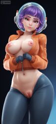 1girls 3d ai_generated breasts breasts_out exposed_breasts exposed_pussy juno_(overwatch) overwatch overwatch_2 pussy tagme vbytwo