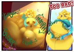 ass_expansion bigger_prey breast_expansion digestion lying_on_stomach mario_(series) nintendo princess_peach princess_peach:_showtime! smaller_pred stella_(princess_peach:_showtime!) struggling struggling_prey super_mario_bros. tight_belly unwilling unwilling_prey vore vore_belly