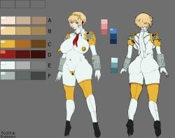 aegis_(persona) aigis_(persona) belly_button casual concept_art female flat_colors huge_breasts huge_nipples huge_thighs onahole pale_skin persona_3 persona_3_reload robot robot_girl sketch tagme thick_ass thick_thighs wankofool