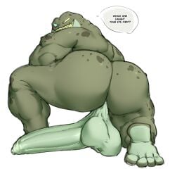amphibia_(series) amphibian anthro ass backsack balls big_balls big_butt big_penis captain_grime disney erection feet foreskin frog genitals grin hi_res huge_cock humanoid_genitalia humanoid_penis long_foreskin long_penis looking_at_viewer looking_back looking_back_at_viewer male musclegut muscular nude penis phosbara presenting presenting_hindquarters simple_background smile soles solo talking_to_viewer teasing teasing_viewer teasing_with_feet toad_(frog) unretracted_foreskin white_background