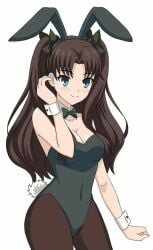 1girls brown_hair bunny_ears bunny_tail bunnysuit cleavage cosplay fate/stay_night fate_(series) female female_only hfxpins not_porn safe safe_for_work sfw solo tohsaka_rin