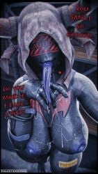 3d 3d_(artwork) 3d_model 3d_render almost_naked breasts dark_skinned_female female female_focus female_only hoodie humanoid inminent_sex looking_at_viewer looking_up maxsterbrge medium_breasts monster_girl no_eyes robot robot_girl saliva saliva_drip saliva_on_tongue saliva_string sweat sweatdrop sweating sweaty_body sweaty_breasts tongue tongue_out