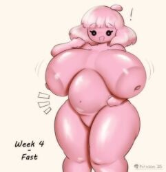 ! :d breasts female giant_thicc_soft_gf_(hiruson) giantess gigantic_breasts hiruson hyper_pregnancy inverted_nipples notice_lines original original_character pink_skin pregnant sequence suprised thick_thighs wide_hips