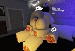 1boy 1girls 3d bed bedroom big_ass big_breasts breasts cum cum_in_ass female furry furry_female futanari intersex kitsune male nsfwklown roblox roblox_avatar roblox_studio robloxian sex wolf_ears wolf_girl wolf_tail