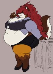 bbw big_breasts breasts cleavage female furry huge_breasts maple_(mexifurfoof) mexifurfoof overweight tagme thick_thighs weight_gain wide_hips