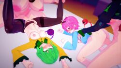 2futas 2girls 3d 3d_animation blush blushing distended_belly distension doggy_style eyes_rolling_back female futa_on_female futa_with_female futanari group group_sex holding_legs huge_penis intersex kaenbyou_rin koishi_komeiji laying_on_back looking_at_another looking_back looking_pleasured loop looping_animation mightymeat mightyniku missionary_position moaning penis reiuji_utsuho rin_kaenbyou satori_komeiji shimaidon shorter_than_30_seconds sound tagme torn_clothes torn_pantyhose touhou utsuho_reiuji video