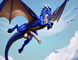 2d ai_generated aroused aroused_male balls_full_of_semen balls_full_of_sperm beige_balls beige_sheath big_balls big_penis big_tail big_wings blue_body blue_skin blue_sky cloud clouds color colored daytime dragon dragon_tail equine_genitalia equine_penis extremely_horny feral flaccid_cock flaccid_penis flying flying_dragon full_body hard_cock hard_penis heavy_balls hooves horns horny horny_male horse_penis horseballs horsecock huge_tail huge_wings in_air in_sky landscape m.g.t.o.w. male multiple_boys multiple_males muscular muscular_arms muscular_back muscular_legs muscular_male muscular_thighs no_text no_watermark original_character pink_penis pleasure pleasured pleasured_male precum precum_drip precum_string scales scented sheath sky swinging_balls swinging_penis tail uncensored uncensored_penis uncensored_testicles veiny_penis very_horny western_dragon white_eyes wings yellow_body yellow_wings