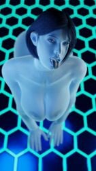 cortana enjoying halo_(game) halo_(series) looking_at_viewer looking_pleasured open_mouth steps3d the_weapon_(halo_infinite) tongue_out