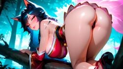 1female 1girls ahri ahri_(league_of_legends) ai_generated ass belly_button big_ass big_breasts black_hair blush blushing_at_viewer boob breast breasts child_bearing_hips curvy curvy_female curvy_figure dynamic_pose feet female flustered from_side hanging_breasts huge huge_ass innie_belly_button kimono league_of_legends light-skinned_female long_hair looking_at_viewer naked navel nipples outdoors pale-skinned_female patreon presenting_breasts pussy riot_games shiny_skin side_view sideboob solo solo_female solo_focus stable_diffusion thick thick_thighs thighs toned toned_body toned_female tree trees vagina very_long_hair voluptuous voluptuous_female wallpaper yellow_eyes