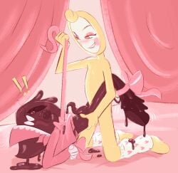 2boys anal anal_insertion anal_sex anal_sex arched_back bed bedroom bedroom_background bedroom_setting blot_(dandy's_world) bondage bow bow_collar bows choking collar dandy's_world dandys_world donkey_boy_(artist) femboy gay gay_sex glisten_(dandy's_world) hips_grab hips_up holding_hips leash leash_pull leashed leashed_male looking_at_partner male_only mlm partially_clothed penetration penis_in_ass ribbon ribbon_bondage ribbons sex_on_bed shirt_lift shirt_only shirt_up sweater sweater_lift sweater_only tentacle tentacle_penis tentadick tied_ankles tied_hands tied_legs tied_neck tied_up tied_wrists