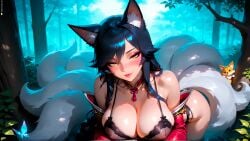 1female 1girls ahri ai_generated ass belly_button big_ass big_breasts black_hair blush blushing_at_viewer boob breast breasts child_bearing_hips curvy curvy_female curvy_figure dynamic_pose feet female flustered from_side hanging_breasts huge huge_ass innie_belly_button kimono league_of_legends light-skinned_female long_hair looking_at_viewer naked navel nipples outdoors pale-skinned_female patreon presenting_breasts pussy riot_games shiny_skin side_view sideboob solo solo_female solo_focus stable_diffusion stblfantasy thick thick_thighs thighs toned toned_body toned_female tree trees vagina very_long_hair voluptuous voluptuous_female wallpaper yellow_eyes