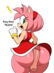 1boy amy_rose ass_job big_ass big_butt big_penis bubble_ass bubble_butt english_text furry green_eyes jutsapostion looking_back penis_in_ass pink_body pink_hair saga short_dress sonic_(series) sonic_the_hedgehog_(series) tagme text thick_thighs