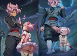 ai_generated ass beaten before_and_after crossover defeated defeated_heroine defeated_with_sex dragon_ball fucked fucked_into_submission goku_black leash leash_and_collar madoka_kaname magical_girl mahou_shoujo_madoka_magica naked petite puella_magi_madoka_magica size_difference