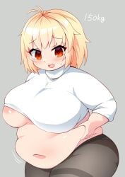 ahoge arcueid_brunestud ass ass bbw belly belly_button belly_fat belly_grab big_ass big_belly big_breasts blonde_hair blush breasts chonk chubby chubby_female embarrassed fat fat_female gaining_weight grabbing grabbing_belly hips huge_breasts jewelry large_belly large_breasts looking_at_self meaty melty_blood midriff navel necklace panties panties_visible_through_clothing pantyhose plump red_eyes sequence shocked short_hair squeezing squeezing_belly sweatdrop sweater sweater_lift thick thick_thighs thighs tight_clothing top_heavy tsukihime tummy type-moon vampire vampire_girl weight_gain wide_hips