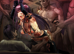 4boys abuse ahe_gao alber beaten black_gloves black_hair black_legwear body_writing bondage bra bruise censored chains collar copyright_request cowgirl_position crying crying_with_eyes_open doggy_style drooling elbow_gloves elf empty_eyes female gangbang garter_belt garter_straps gauntlets gloves group_sex injury leash long_hair male multiple_boys nipple_piercing nipple_torture nippleless_clothes nipples open_mouth penis piercing pointy_ears rape rolling_eyes saliva sex string sweat tears thighhighs tongue tongue_out underwear