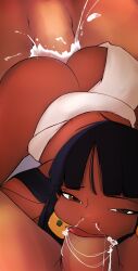 ass ass_up bangs black_hair brown_eyes brown_skin chel chel_(the_road_to_el_dorado) cum cum_in_ass cum_in_mouth cum_in_nose cum_in_pussy cumming cumming_together dreamworks eldorado group group_sex looking_at_viewer one_female sucking sucking_penis the_road_to_el_dorado threesome train train_position two_males