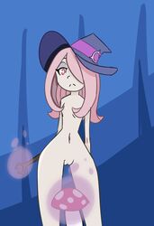 female human little_witch_academia long_hair magicalporntime mushroom nude solo straight_hair sucy_manbavaran