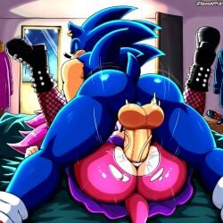 ai_generated ass blue_body breasts couple female incest magenta_fur male male/female pink_hair sonia_the_hedgehog sonic_(series) sonic_the_hedgehog sonic_the_hedgehog_(series) sonic_underground straight veiny_penis