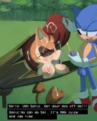 1boy 1girls cum cum_in_mouth cum_on_face ejaculation female hereapathy male masturbation penis sally_acorn snaphappy sonic_(series) sonic_the_hedgehog sonic_the_hedgehog_(series) struggling stuck stuck_in_tree tagme