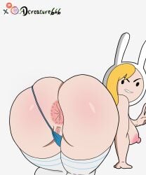 adventure_time anus big_anus big_ass big_breasts big_nipples blonde_hair dcreature666 fionna_the_human_girl grin pussy thong thong_aside tight_anus vagina