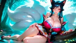 1female 1girls ahri ahri_(league_of_legends) ai_generated ass belly_button big_ass big_breasts black_hair blush blushing_at_viewer boob breast breasts breasts child_bearing_hips curvy curvy_female curvy_figure dynamic_pose feet female flustered from_side hanging_breasts huge huge_ass innie_belly_button kimono league_of_legends light-skinned_female long_hair looking_at_viewer naked navel nipples outdoors pale-skinned_female patreon presenting_breasts pussy riot_games shiny_skin side_view sideboob solo solo_female solo_focus stable_diffusion thick thick_thighs thighs toned toned_body toned_female tree trees vagina very_long_hair voluptuous voluptuous_female wallpaper yellow_eyes